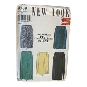 New‎ Look 6809 Sewing Pattern skirt Straight Career Professional Size 8-18